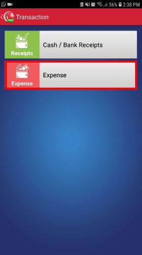 Expense menu on mobile pos android iREAP Pro