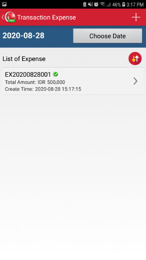 Expense transaction has been created on mobile cashier android iREAP POS Pro