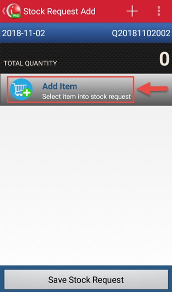 Make Stock Request Transaction step 4 - Add Item iREAP POS