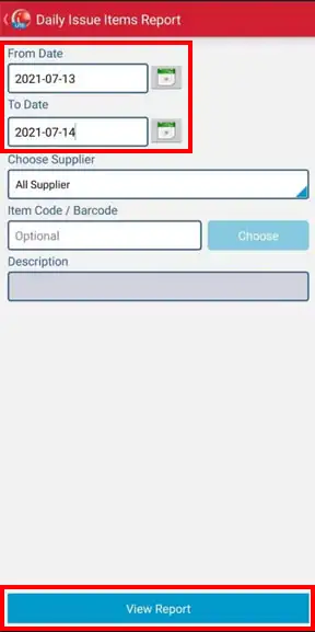 How to view daily issue items report on mobile cashier iREAP POS Lite