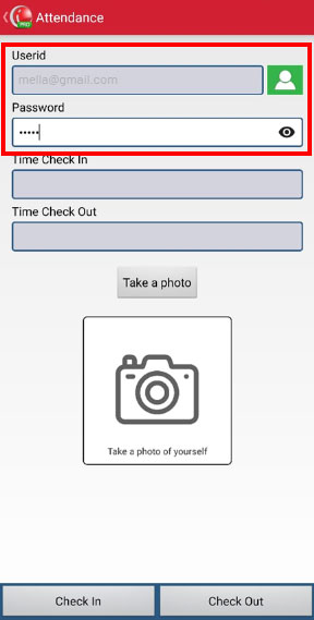 Step 5 Select the user id and password, take photo to record attendace in mobile cashier iREAP POS PRO