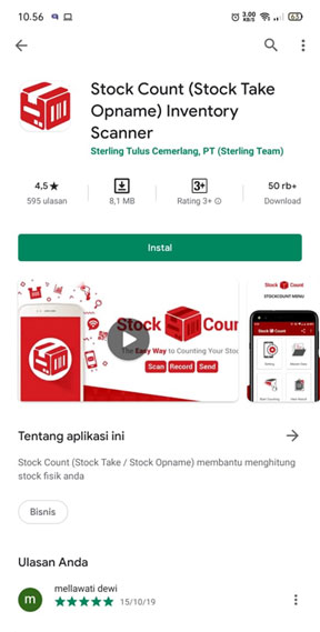Instal Stock Count Apps