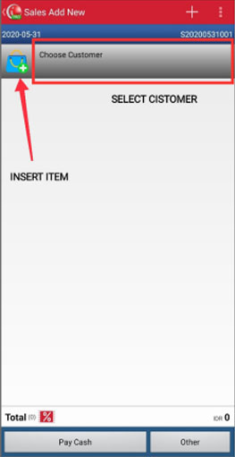 Select Customer and Insert Items