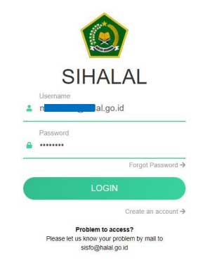 login akun sihalal