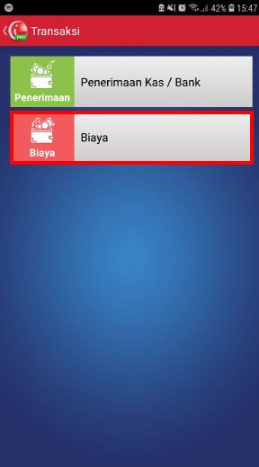 Menu Biaya pada aplikasi kasir android iREAP POS Pro