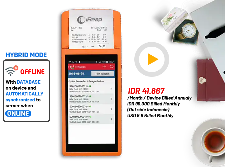 Mobile Cashier Android Support multiple Store iREAP POS PRO