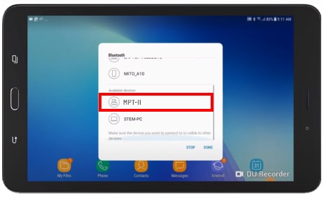 Pair the device that has the iREAP POS application to the Panda PRJ-58B printer via Bluetooth