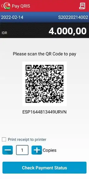Qr code Qris to make payment sales transaction in mobile cashier android iREAP POS PRO
