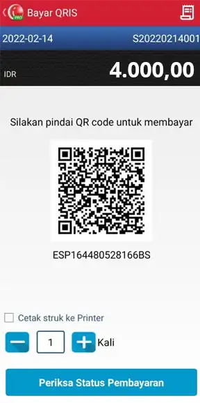 Qr code Qris untuk melakukan pada transaksi penjualan di aplikasi kasir android iREAP POS PRO
