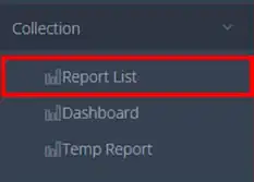 Report List menu web admin QRIS