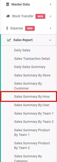Sales Summary by hour Report on mobile cashier android iREAP POS PRO Web Admin