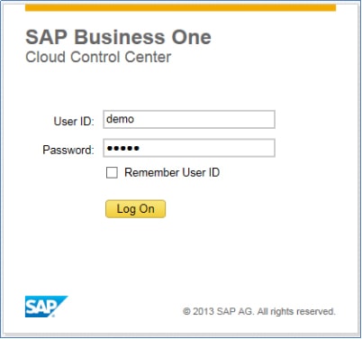 iREAP POS Integration SAP Business One Hana on Cloud - Logon SAP Business One Hana on Cloud