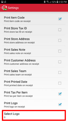 Step 7 print receipt with logo in mobile cashier iREAP POS