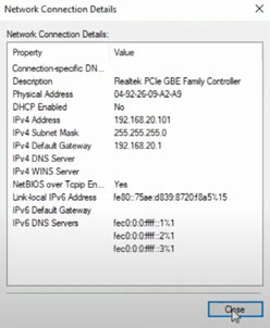 IP address setting has changed