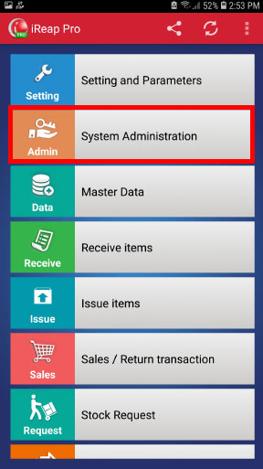Step 3 Choose System Administration Menu iREAP POS PRO - How to Reset Password Non-Administrator in Mobile Cashier iREAP POS Pro