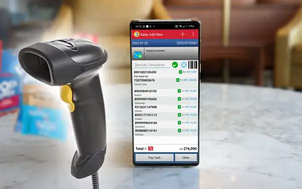 Shop Cashier apps support Barcode Scanner