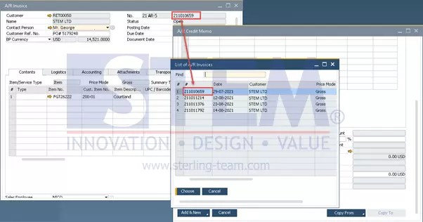 SAP Business One Tips - Credit Memo from Closed (Paid) AR Invoice