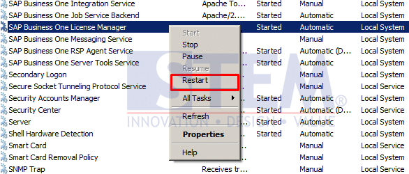 SAP Business One Tips - Restart SLD SAP Business One with SQL Server