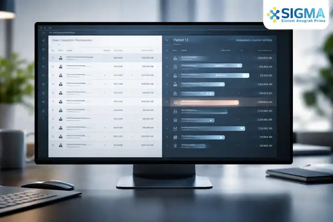 Visualisasi fitur Period 13 untuk memisahkan laporan keuangan sebelum sesudah audit di SAP Business One