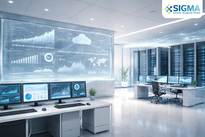 Grafik efisiensi operasional dan visibilitas data real-time setelah optimalisasi server integration framework.
