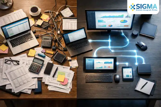 Perbedaan software akuntansi dan ERP dalam mengelola stok barang dan laporan keuangan perusahaan