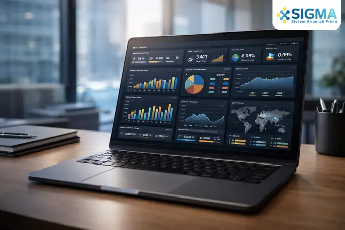 Tampilan dashboard SAP Business One untuk kontrol operasional multi divisi dan visibilitas data bisnis real-time