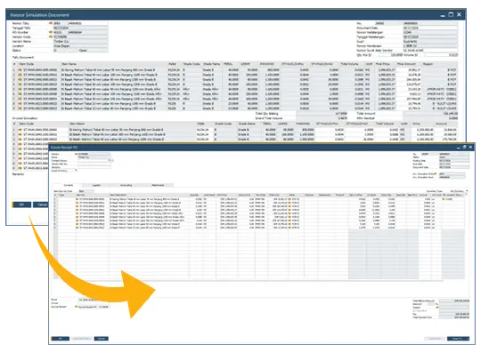 Pemesanan - Invoice Simulation solusi SAP Business One untuk industri kayu