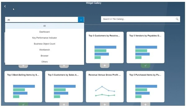 SAP Business One KPI Dashboard Widget Gallery