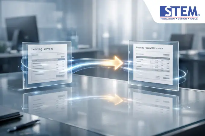 Diagram alur proses internal reconciliation SAP B1 yang menghubungkan payment dengan invoice untuk menutup saldo piutang