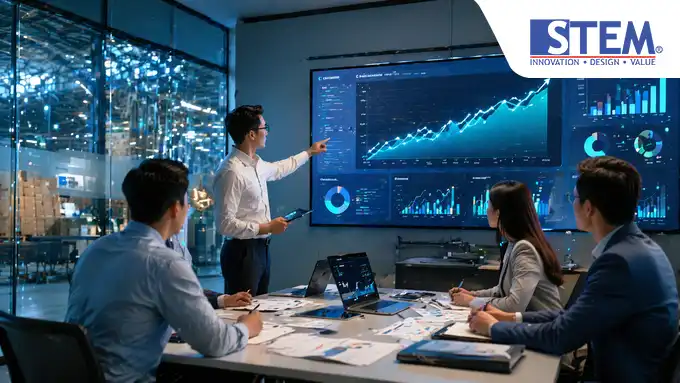 Grafik peningkatan efisiensi waktu tutup buku akhir tahun setelah implementasi SAP Business One di perusahaan distribusi