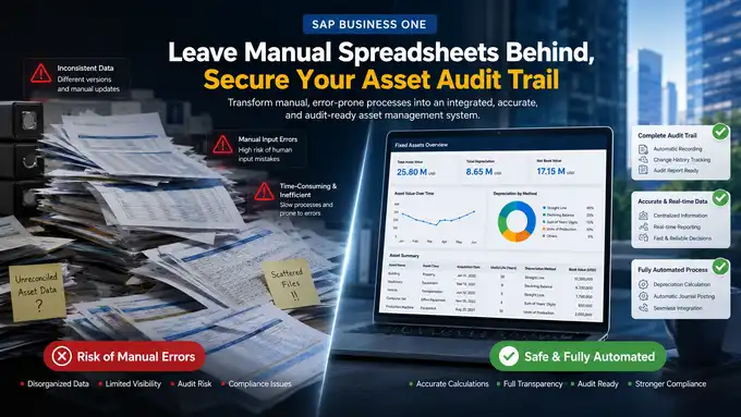 Comparison of manual fixed asset management and SAP Business One automated systems