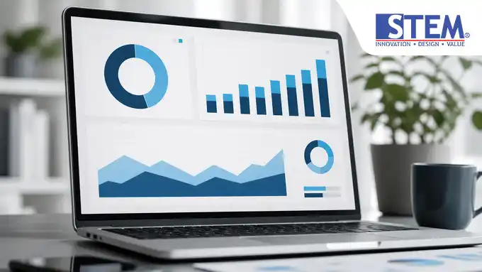 Laporan anggaran SAP Business One yang menampilkan kolom budget, actual, dan committed untuk kontrol biaya departemen