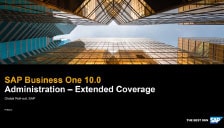 SAP Business One 10 - Administration - Extended Coverage