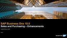 SAP Business One 10 Sales and Purchasing Enhancements