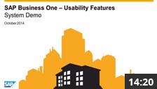SAP B1 Usability Features - System Demonstration